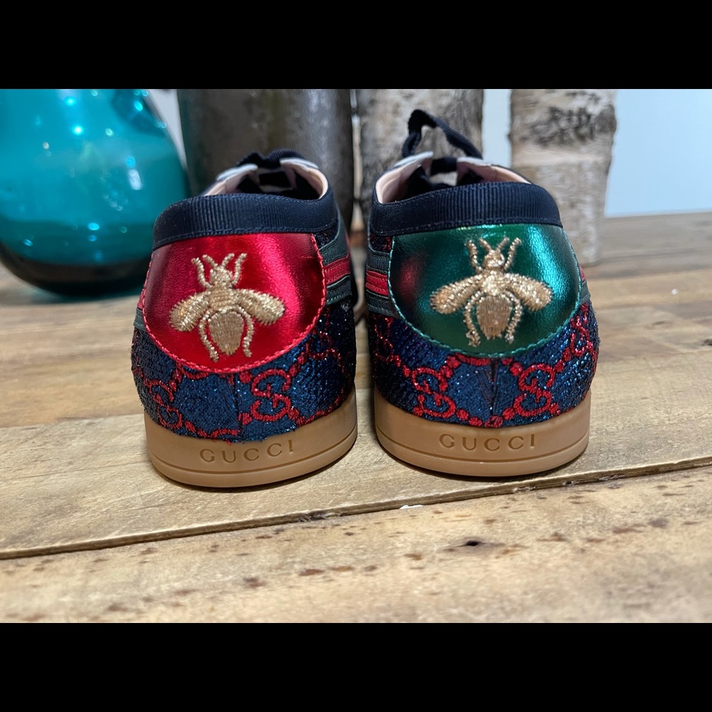 Gucci Falacer Lurex GG Sneakers w/Web - Picture 13 of 14